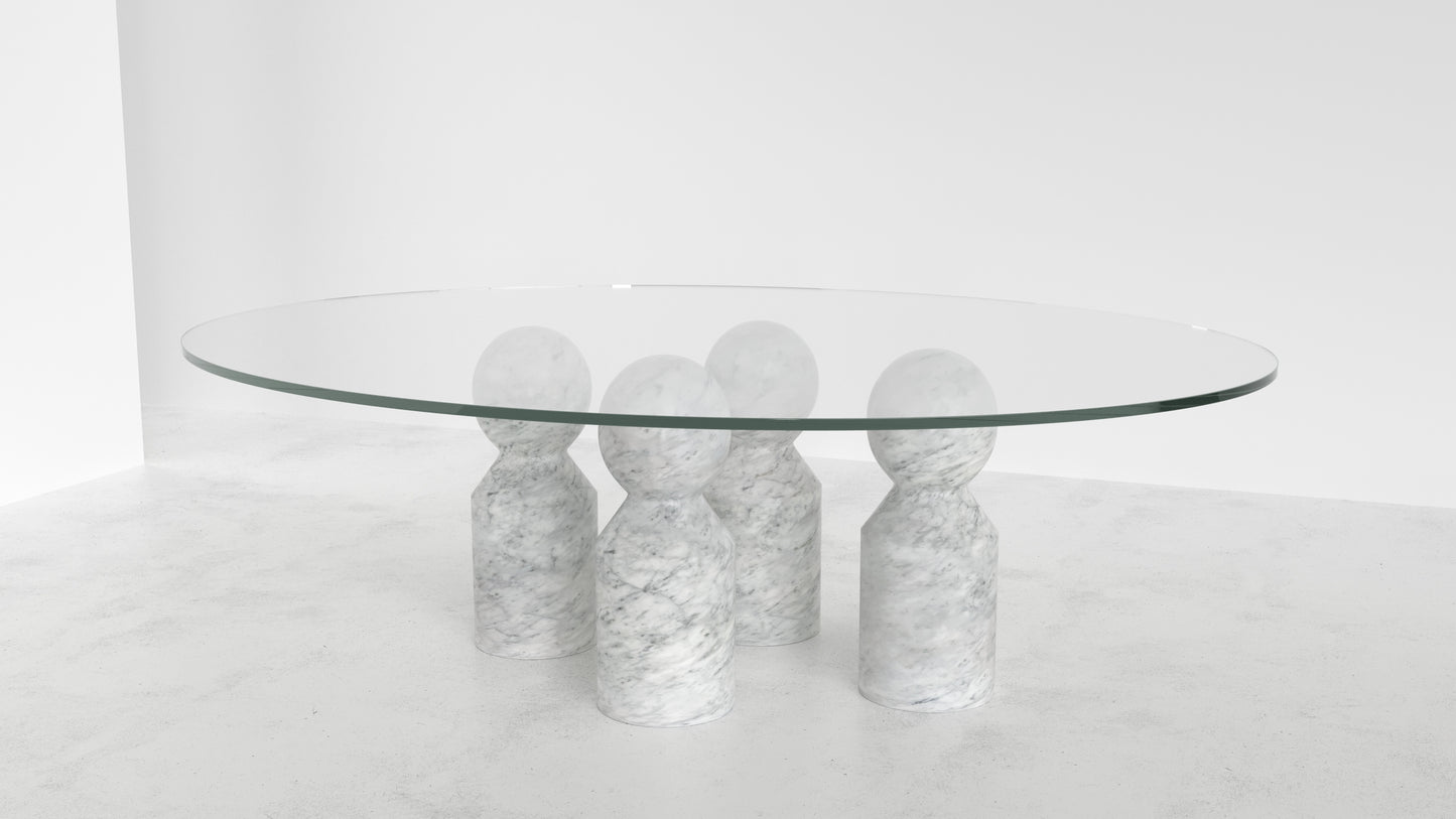 Pion table ovale